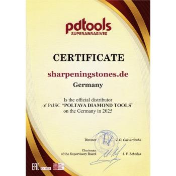 Preview: PDT Premium CBN metallisch gebundener Bankstein 28/20 Micron ca. 650 Grit JIS